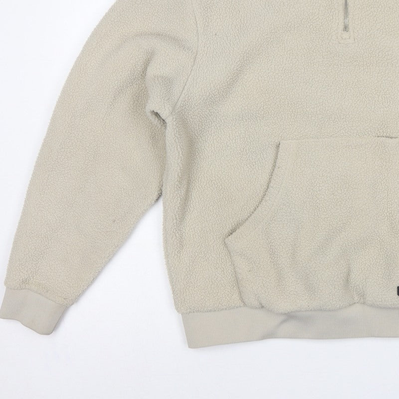 Sonneti London Men's Beige M Pullover 1/4 Zip Borg Fleece Sweatshirt