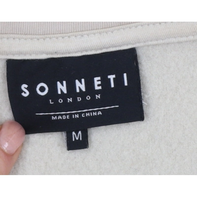 Sonneti London Men's Beige M Pullover 1/4 Zip Borg Fleece Sweatshirt