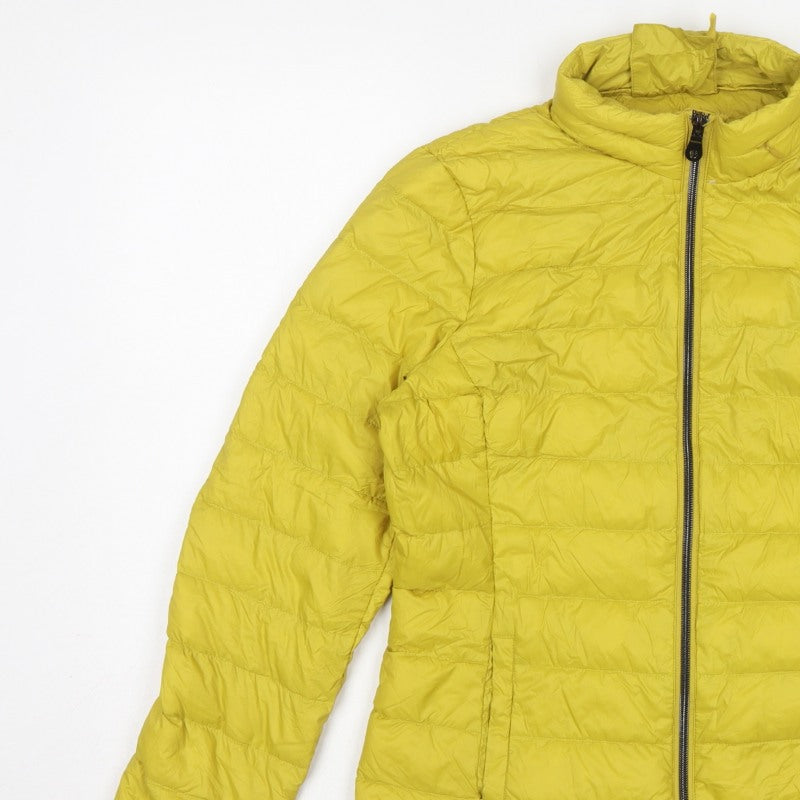 Marks & Spencer Women Yellow UK 10 Down Puffer Jacket Quilted Zip