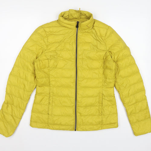 Marks & Spencer Women Yellow UK 10 Down Puffer Jacket Quilted Zip