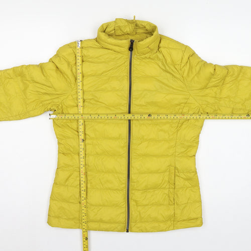Marks & Spencer Women Yellow UK 10 Down Puffer Jacket Quilted Zip