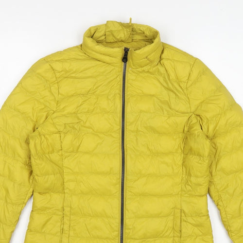 Marks & Spencer Women Yellow UK 10 Down Puffer Jacket Quilted Zip
