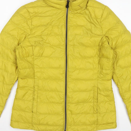 Marks & Spencer Women Yellow UK 10 Down Puffer Jacket Quilted Zip
