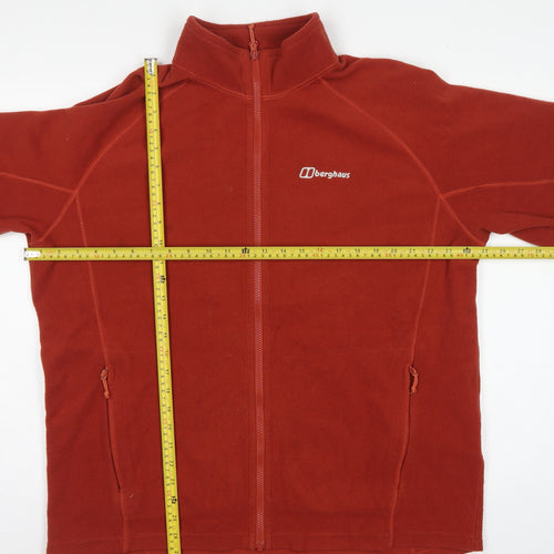 Berghaus Men Red XL Full Zip Fleece Jacket Stand-Up Collar Hiking