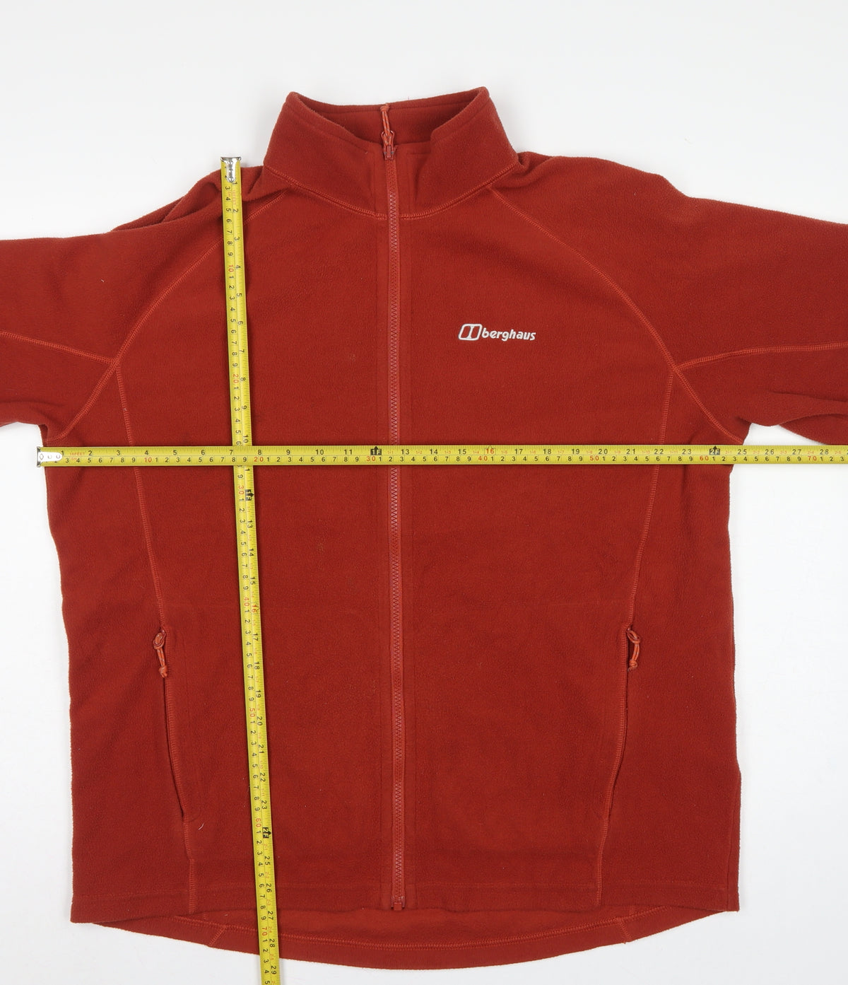 Berghaus Men Red XL Full Zip Fleece Jacket Stand-Up Collar Hiking