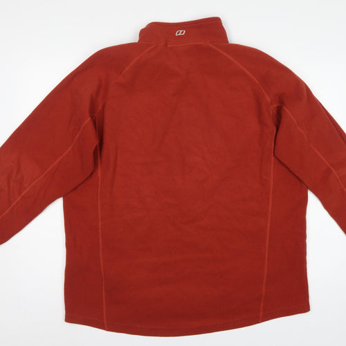 Berghaus Men Red XL Full Zip Fleece Jacket Stand-Up Collar Hiking