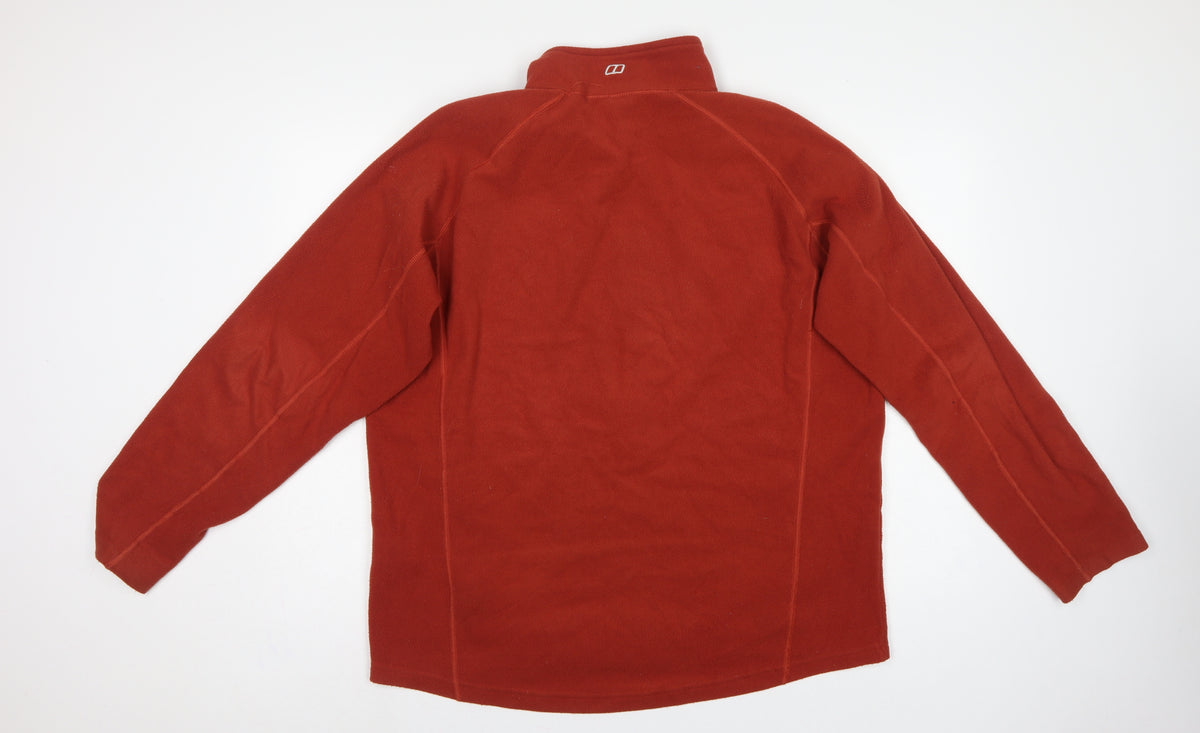 Berghaus Men Red XL Full Zip Fleece Jacket Stand-Up Collar Hiking