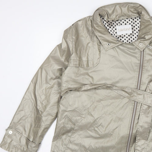 Lakeland Women Beige UK 16 Belted Hooded Rain Jacket Mid-Length