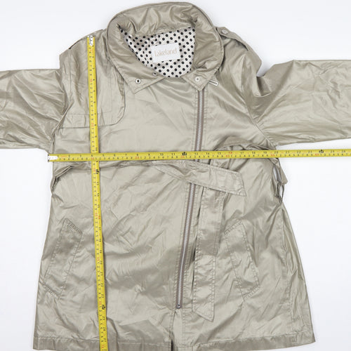 Lakeland Women Beige UK 16 Belted Hooded Rain Jacket Mid-Length