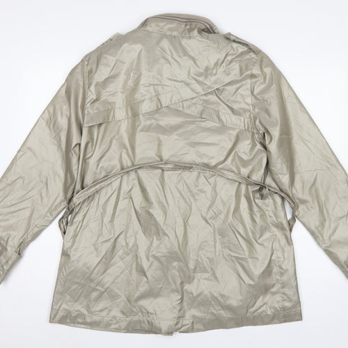 Lakeland Women Beige UK 16 Belted Hooded Rain Jacket Mid-Length