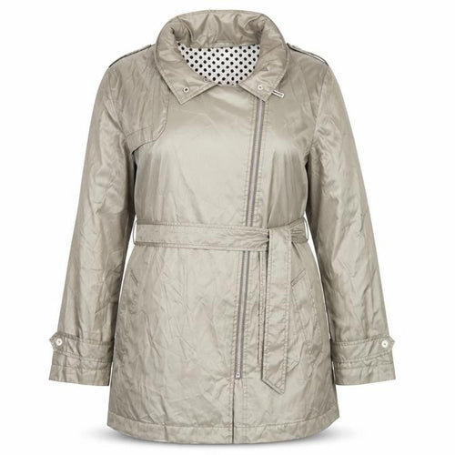 Lakeland Women Beige UK 16 Belted Hooded Rain Jacket Mid-Length