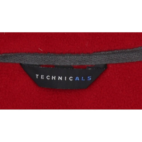 Technicals Women’s Red Grey Fleece 1/4 Zip Sweatshirt UK 16