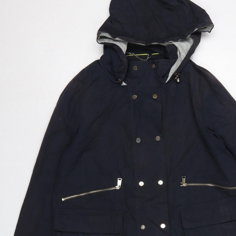 Mint Velvet Women’s Blue UK 14 Hooded Parka Cotton Jacket