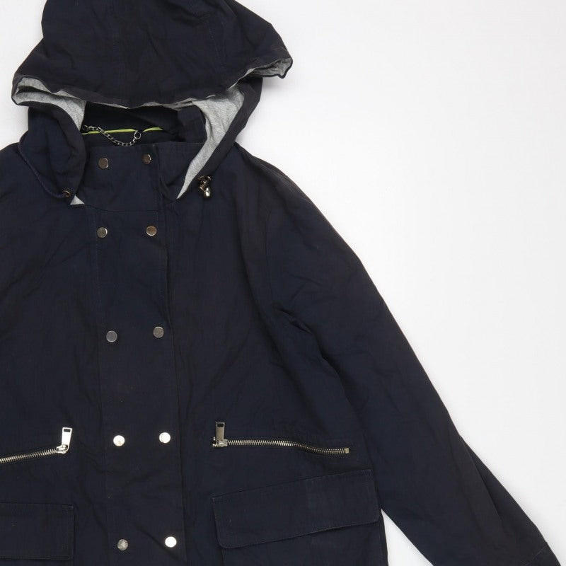 Mint Velvet Women’s Blue UK 14 Hooded Parka Cotton Jacket