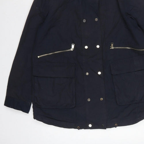 Mint Velvet Women’s Blue UK 14 Hooded Parka Cotton Jacket