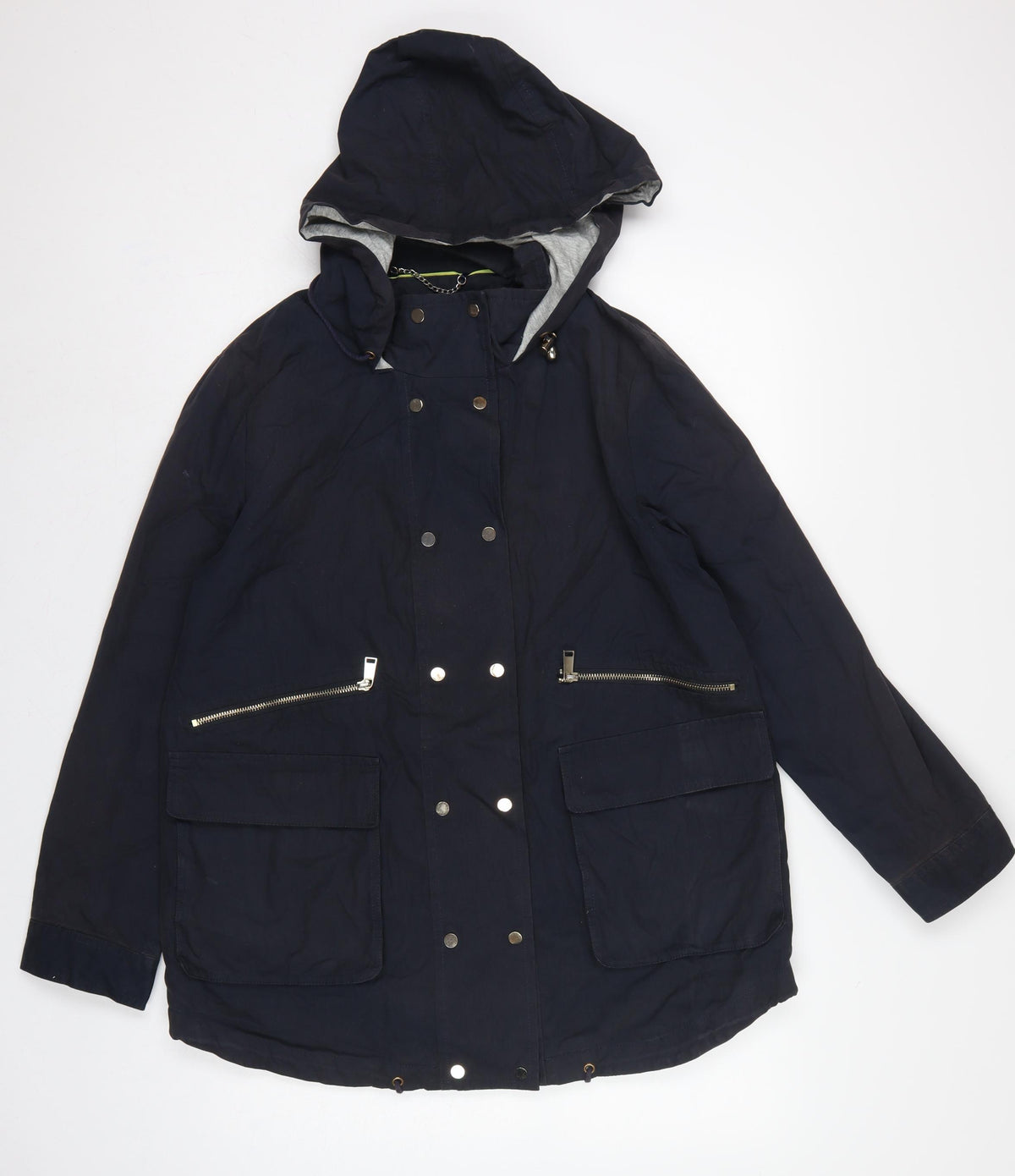 Mint Velvet Women’s Blue UK 14 Hooded Parka Cotton Jacket