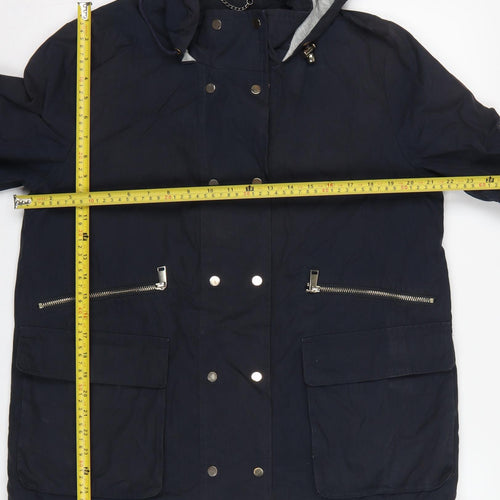 Mint Velvet Women’s Blue UK 14 Hooded Parka Cotton Jacket