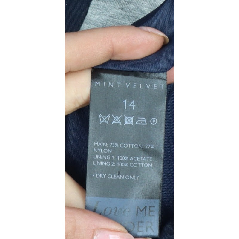 Mint Velvet Women’s Blue UK 14 Hooded Parka Cotton Jacket