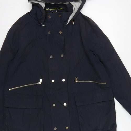 Mint Velvet Women’s Blue UK 14 Hooded Parka Cotton Jacket
