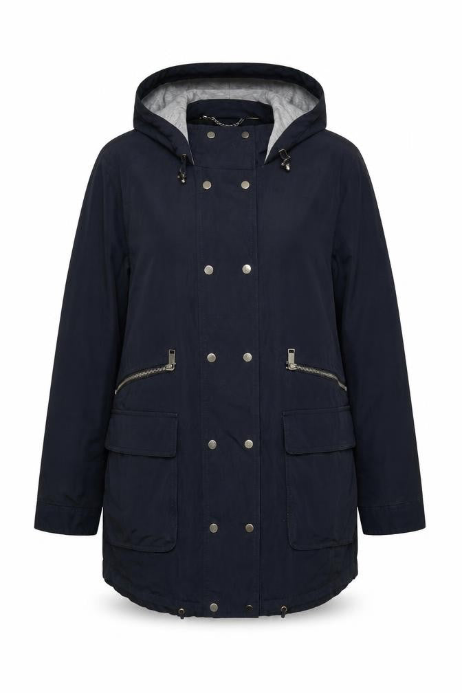 Mint Velvet Women’s Blue UK 14 Hooded Parka Cotton Jacket