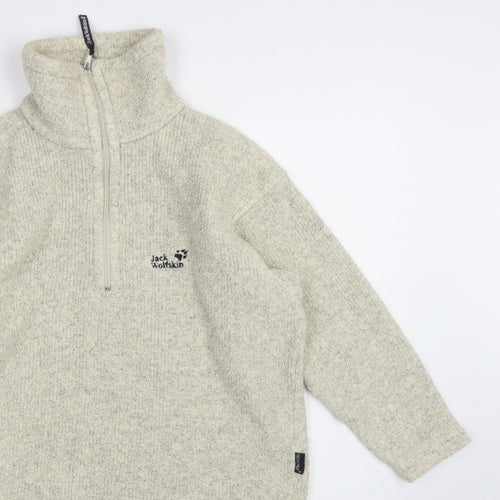 Jack Wolfskin Unisex Ivory S 1/4 Zip Fleece Sweatshirt Hiking