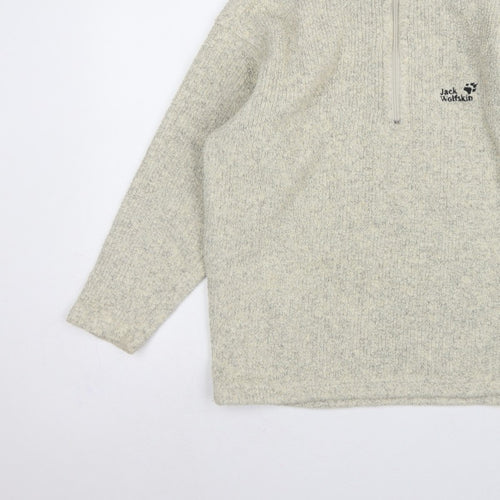 Jack Wolfskin Unisex Ivory S 1/4 Zip Fleece Sweatshirt Hiking