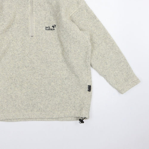 Jack Wolfskin Unisex Ivory S 1/4 Zip Fleece Sweatshirt Hiking