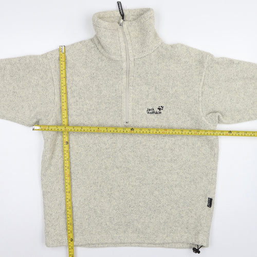 Jack Wolfskin Unisex Ivory S 1/4 Zip Fleece Sweatshirt Hiking