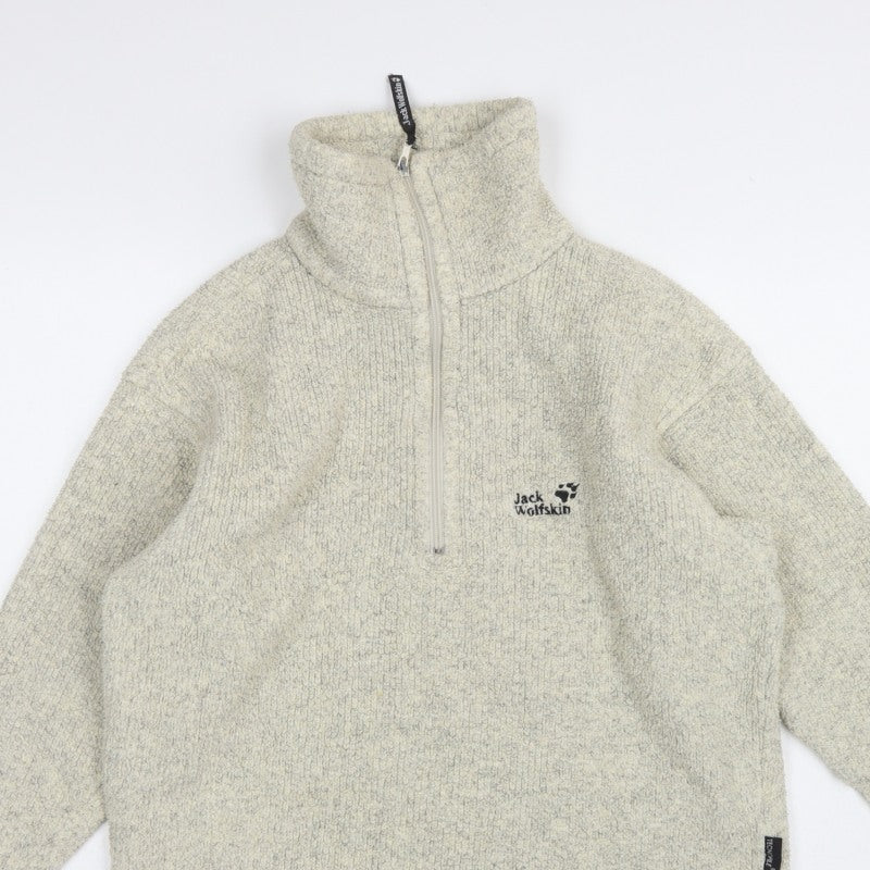 Jack Wolfskin Unisex Ivory S 1/4 Zip Fleece Sweatshirt Hiking