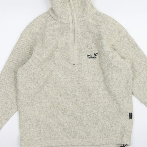 Jack Wolfskin Unisex Ivory S 1/4 Zip Fleece Sweatshirt Hiking