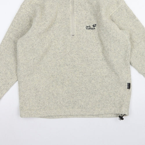 Jack Wolfskin Unisex Ivory S 1/4 Zip Fleece Sweatshirt Hiking