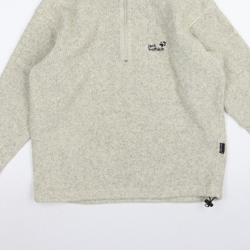Jack Wolfskin Unisex Ivory S 1/4 Zip Fleece Sweatshirt Hiking