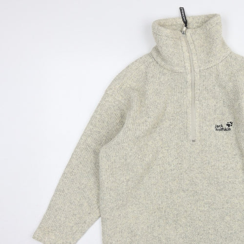 Jack Wolfskin Unisex Ivory S 1/4 Zip Fleece Sweatshirt Hiking