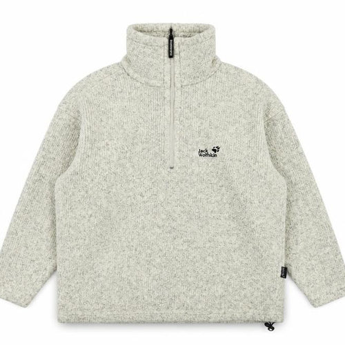 Jack Wolfskin Unisex Ivory S 1/4 Zip Fleece Sweatshirt Hiking