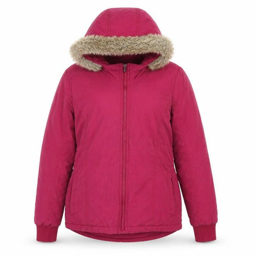 Bench Women’s Pink UK 14 Hooded Faux Fur Trim Parka Jacket