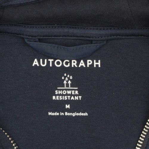 Autograph Men Navy M 38-40 Puffer Hooded Shower Resistant Jacket