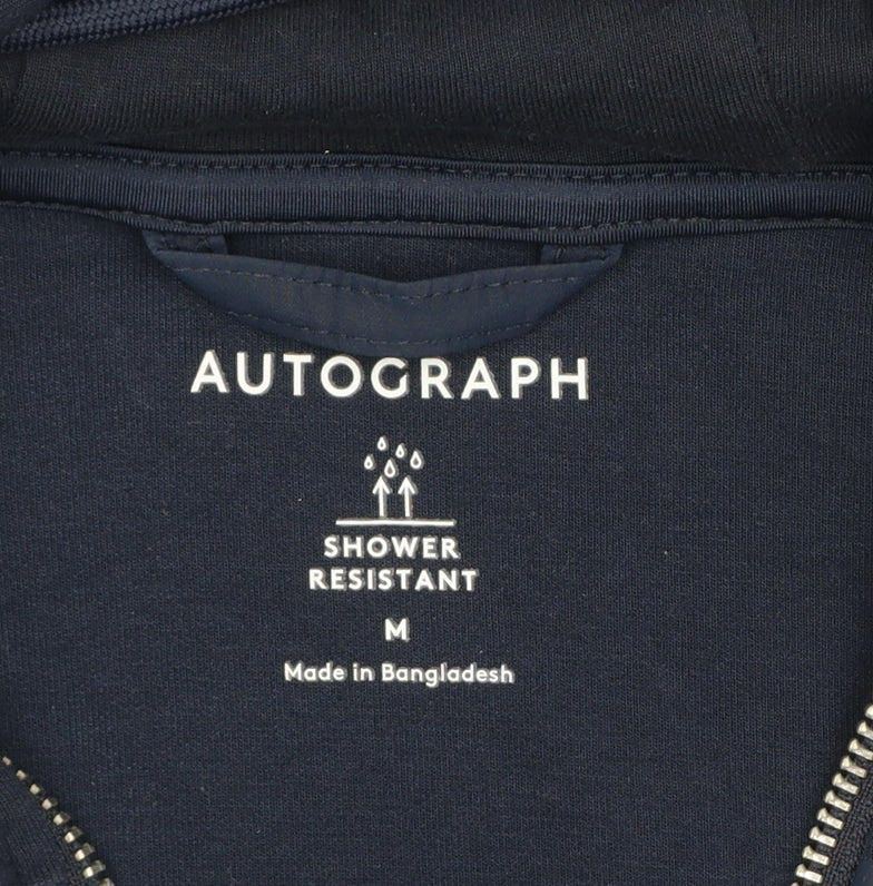 Autograph Men Navy M 38-40 Puffer Hooded Shower Resistant Jacket