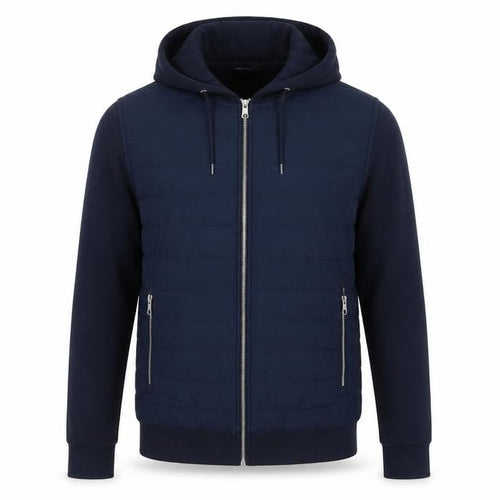 Autograph Men Navy M 38-40 Puffer Hooded Shower Resistant Jacket