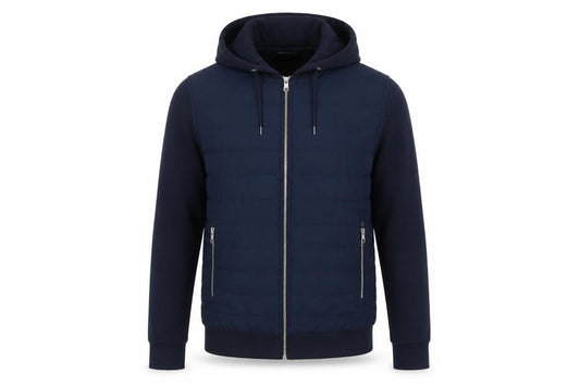 Autograph Men Navy M 38-40 Puffer Hooded Shower Resistant Jacket
