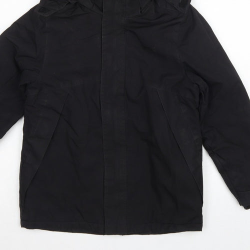 Slazenger Boys Black 11-12 Years Hooded Parka Jacket Winter Coat