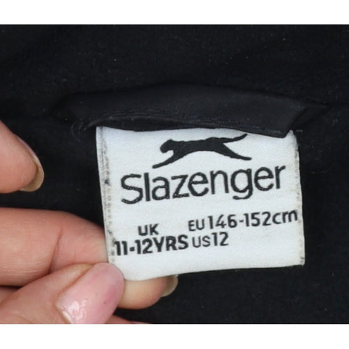 Slazenger Boys Black 11-12 Years Hooded Parka Jacket Winter Coat