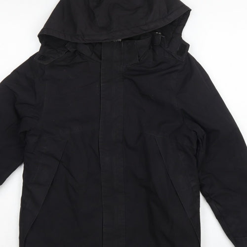 Slazenger Boys Black 11-12 Years Hooded Parka Jacket Winter Coat