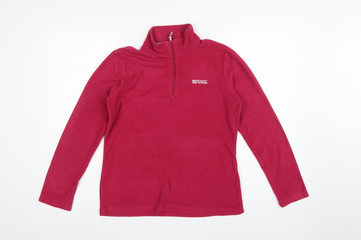 Regatta Women's Pink UK 4 Pullover 1/4 Zip Fleece Sweatshirt