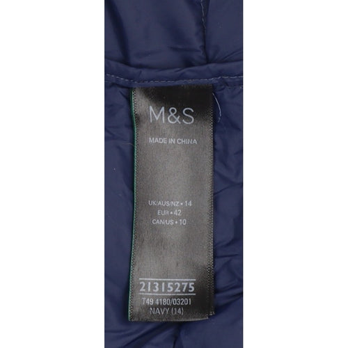 Marks & Spencer Women’s Blue UK 14 Quilted Down Puffer Gilet