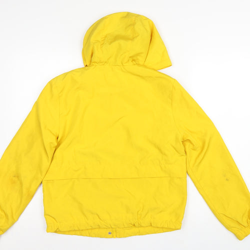 Divided H&M Women Yellow XS Hooded Anorak Jacket Drawstring