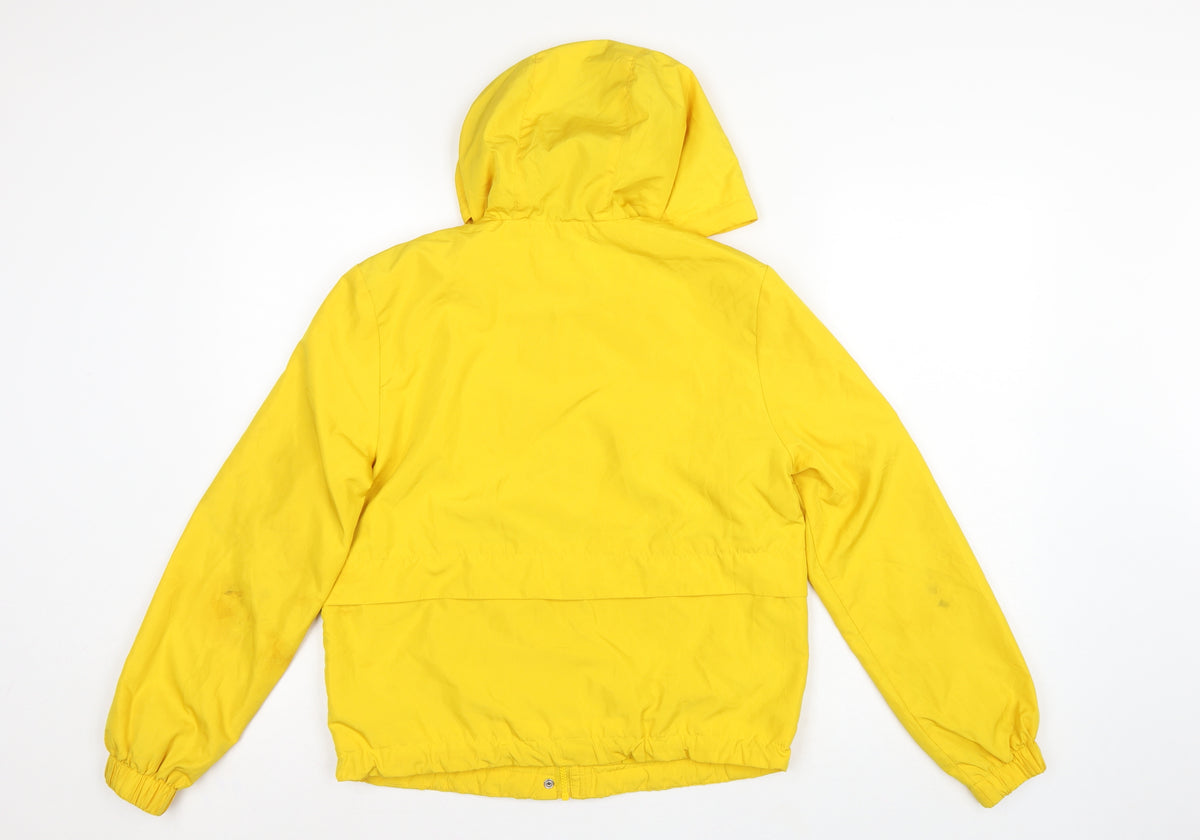 Divided H&M Women Yellow XS Hooded Anorak Jacket Drawstring