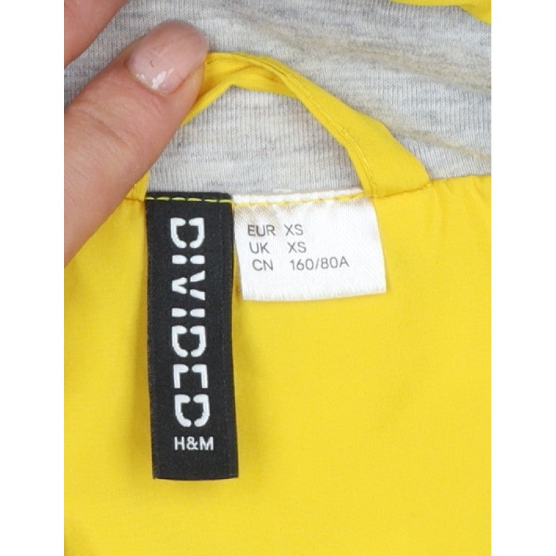 Divided H&M Women Yellow XS Hooded Anorak Jacket Drawstring
