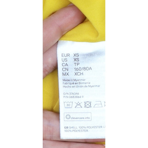 Divided H&M Women Yellow XS Hooded Anorak Jacket Drawstring