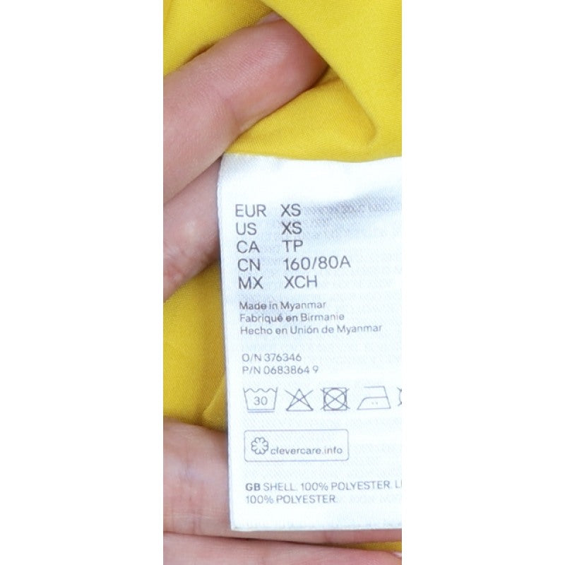 Divided H&M Women Yellow XS Hooded Anorak Jacket Drawstring