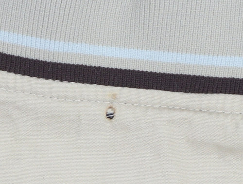 Fred Perry Men’s Beige XL Bomber Jacket Full Zip Logo Cotton Blend
